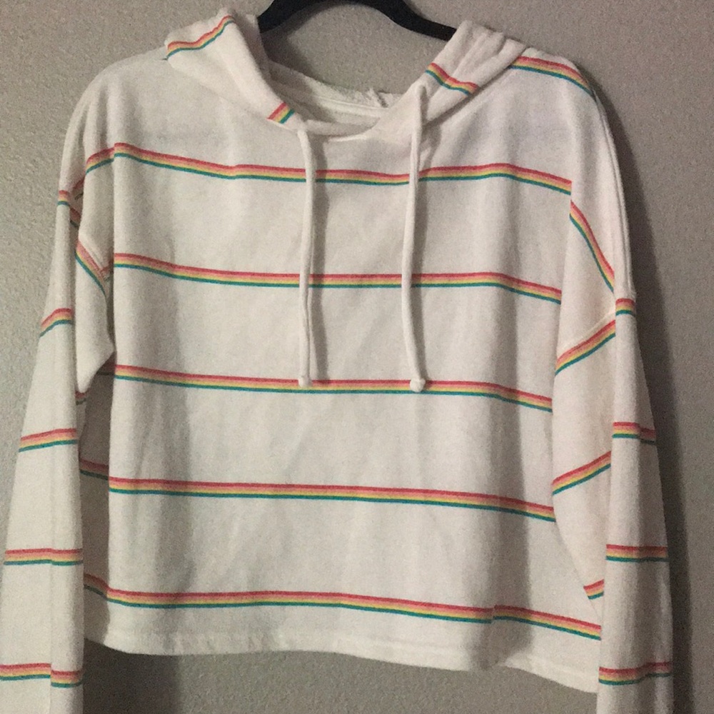 SO Lounge Life Rainbow Striped Hoodie